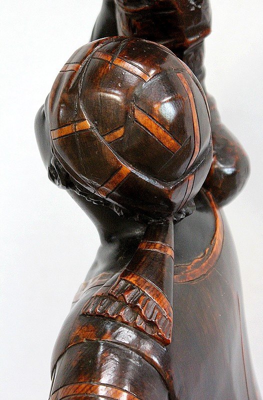 Ornamental Wooden Bolster - Nineteenth