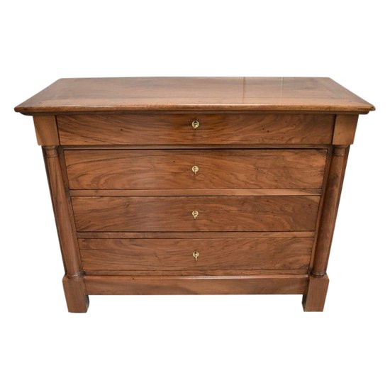 Small Commode in Solid Walnut - Early 19th Century