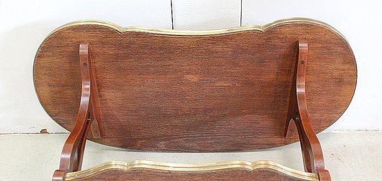 Small “Rognon” Serving Table in Mahogany Veneer, Louis XVI Style – Late 19th Century