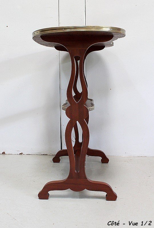 Small “Rognon” Serving Table in Mahogany Veneer, Louis XVI Style – Late 19th Century