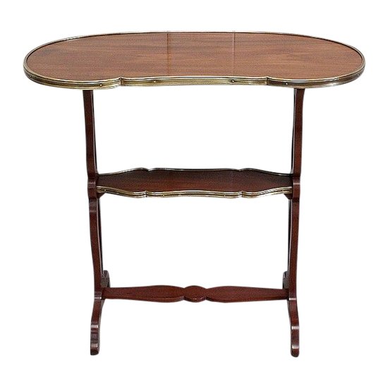 Small “Rognon” Serving Table in Mahogany Veneer, Louis XVI Style – Late 19th Century