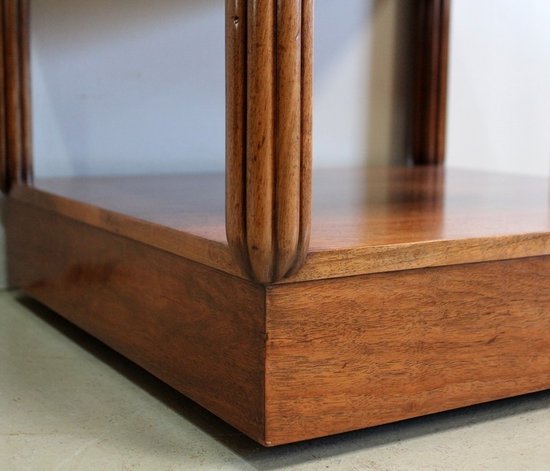 Table Desserte à Roulettes en Noyer, Art Déco – Début XXe