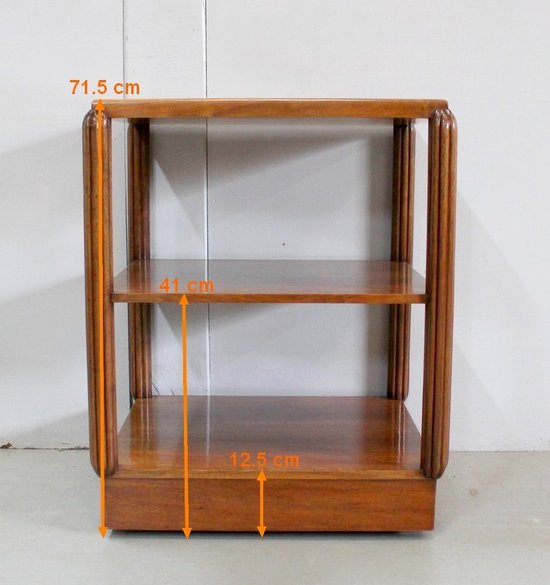 Table Desserte à Roulettes en Noyer, Art Déco – Début XXe