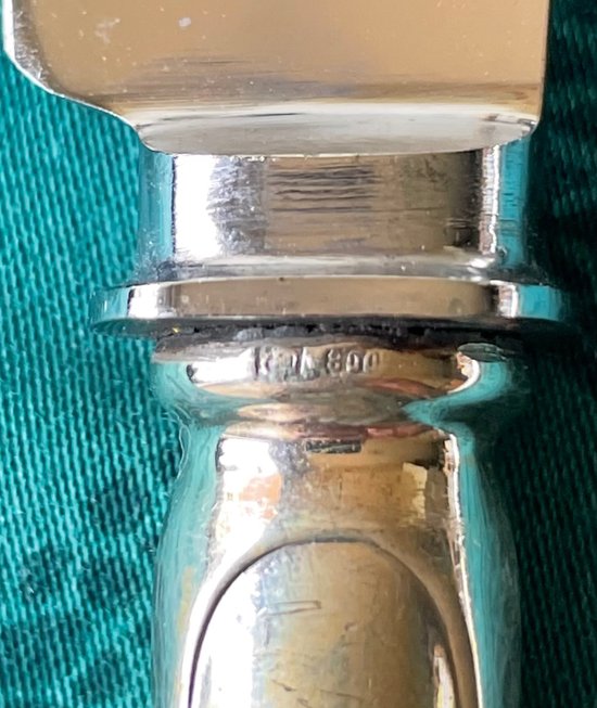 6 art nouveau table knives
