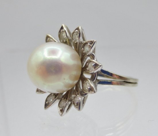Anello, Perla E Oro Bianco.