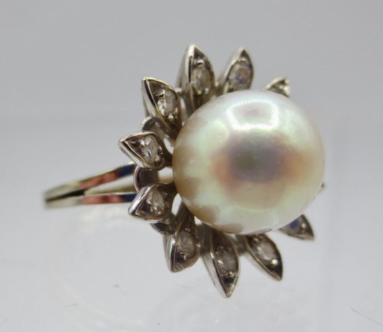Anello, Perla E Oro Bianco.