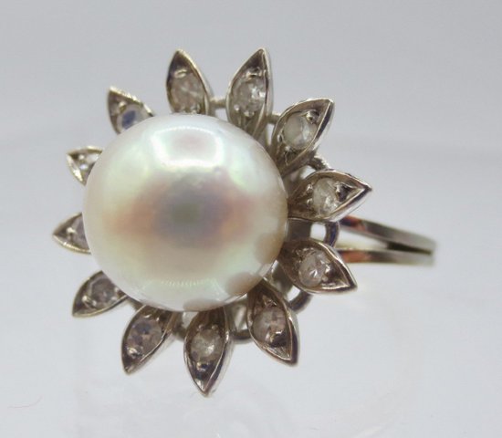 Anello, Perla E Oro Bianco.