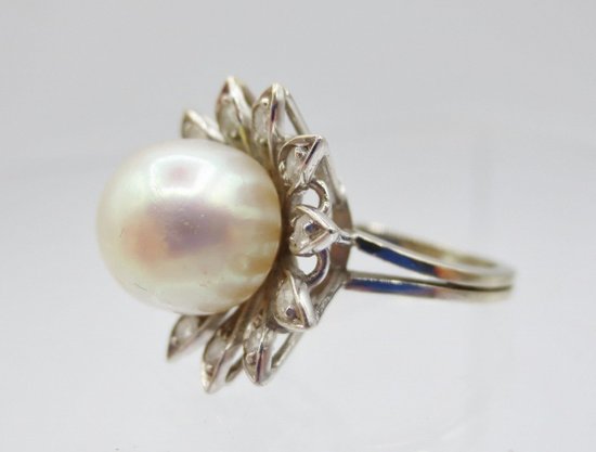 Anello, Perla E Oro Bianco.