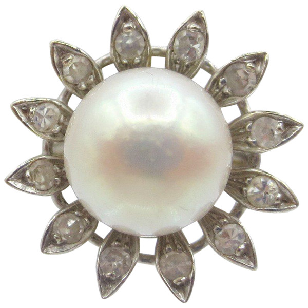 Anello, Perla E Oro Bianco.