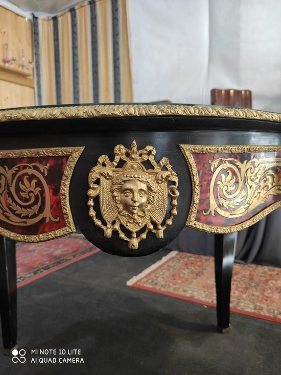Table Violon Napoléon III en Marqueterie Boulle