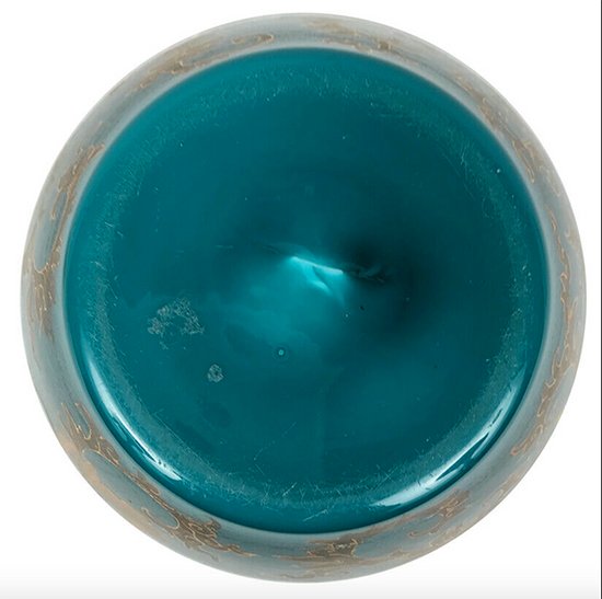 Vase opaline verte et décor de fleurs or. XIXe