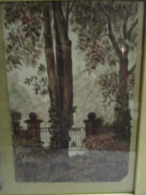Two paintings enhanced in ink by Kuwasseg.