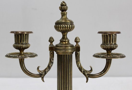 Pair of Bronze Candlesticks, Louis XVI style - 2nd half of the 19th century