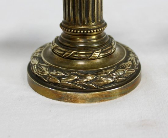 Pair of Bronze Candlesticks, Louis XVI style - 2nd half of the 19th century