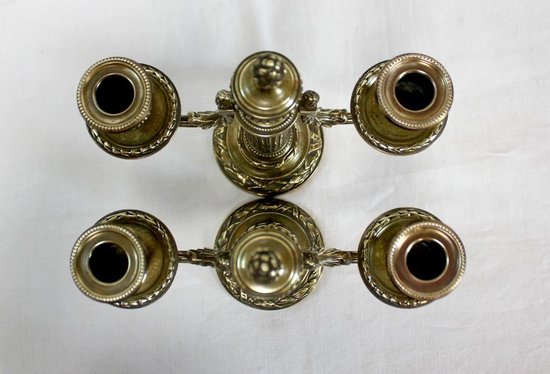 Pair of Bronze Candlesticks, Louis XVI style - 2nd half of the 19th century