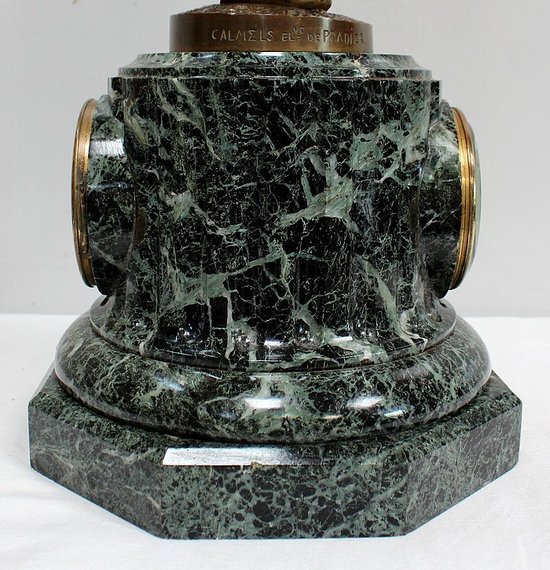 Bronze and Marble Pendulum "The Flute Player", by C-A. Calmels – 2nd part 19th century