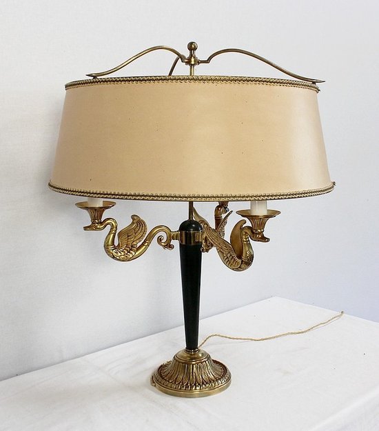 Bedeutende Lampe aus goldenem Messing, Empire-Stil - Anfang des 20. Jahrhunderts