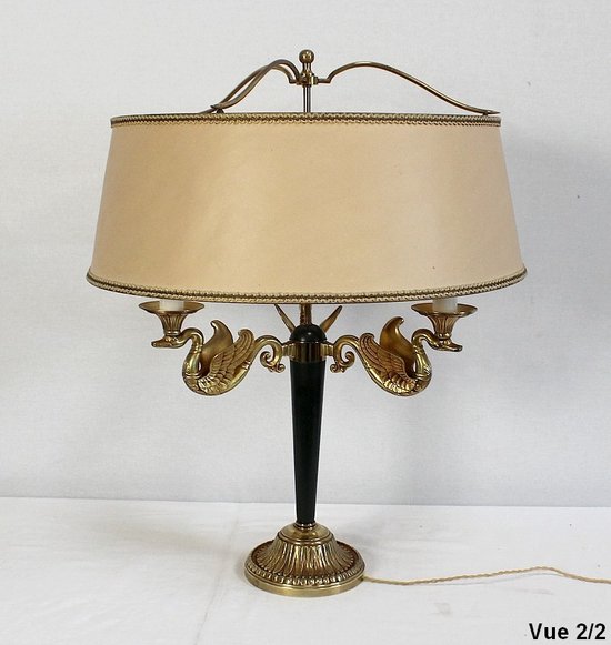 Bedeutende Lampe aus goldenem Messing, Empire-Stil - Anfang des 20. Jahrhunderts