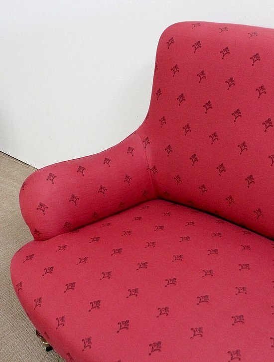 Panca in tappezzeria Rosso Lampone, epoca Napoleone III – 2° metà del XIX secolo