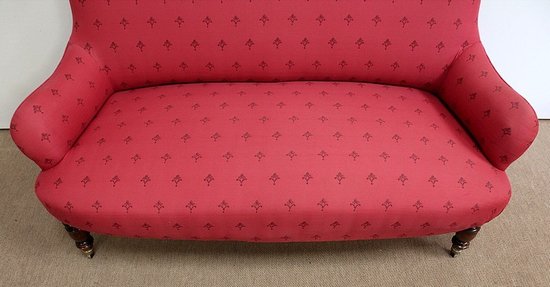Panca in tappezzeria Rosso Lampone, epoca Napoleone III – 2° metà del XIX secolo