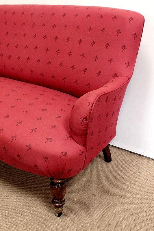 Panca in tappezzeria Rosso Lampone, epoca Napoleone III – 2° metà del XIX secolo