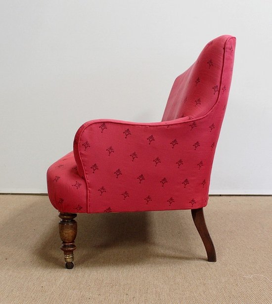 Panca in tappezzeria Rosso Lampone, epoca Napoleone III – 2° metà del XIX secolo
