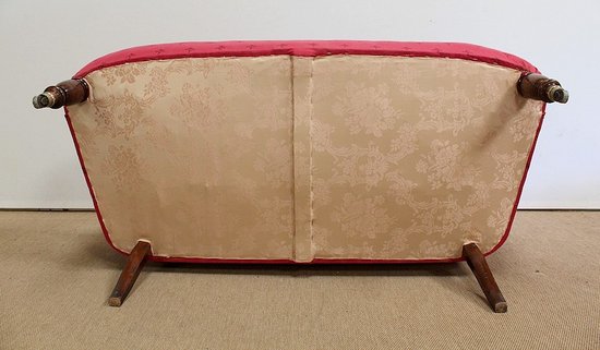 Panca in tappezzeria Rosso Lampone, epoca Napoleone III – 2° metà del XIX secolo