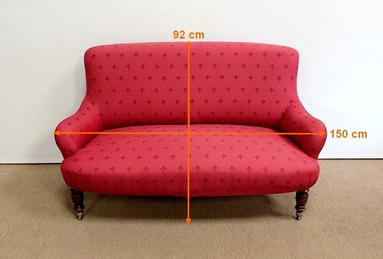 Panca in tappezzeria Rosso Lampone, epoca Napoleone III – 2° metà del XIX secolo