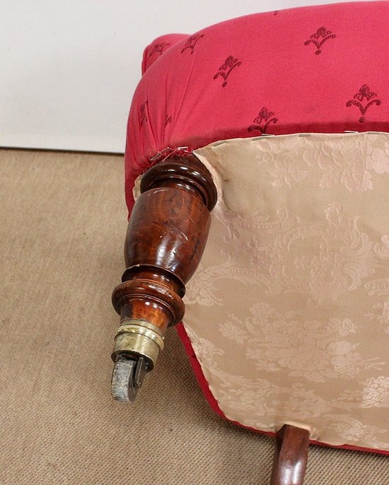 Panca in tappezzeria Rosso Lampone, epoca Napoleone III – 2° metà del XIX secolo
