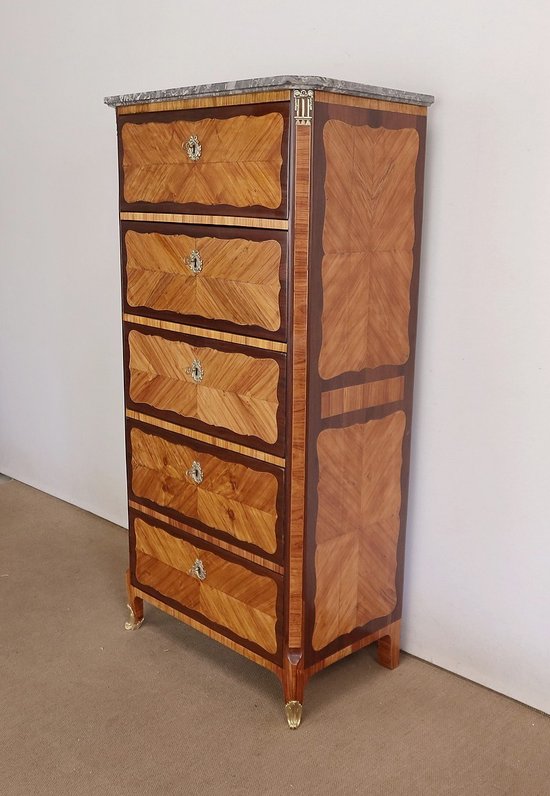 Chiffonnier en Bois Précieux, époque Louis XV – XVIIIe