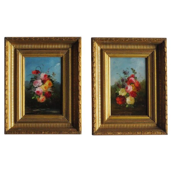 Pair Of Bouquets, 19th Century.