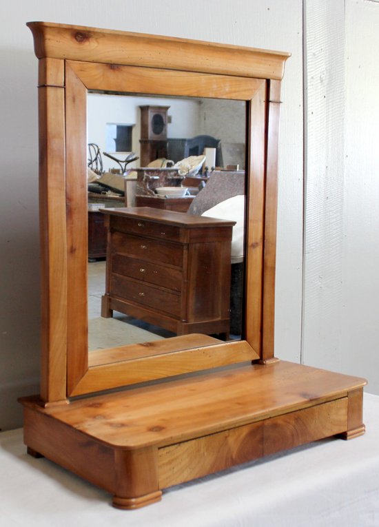 Psyché de Commode en Merisier Massif, époque Restauration – 1ère moitié du XIXe
