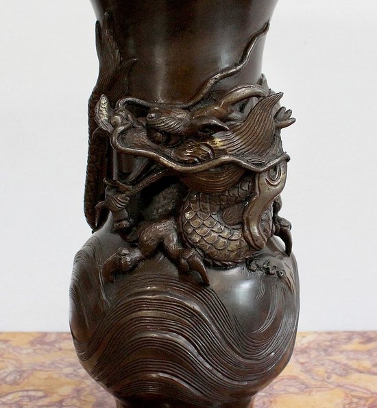 Paire de Vases Japonais en Bronze patiné – 1900