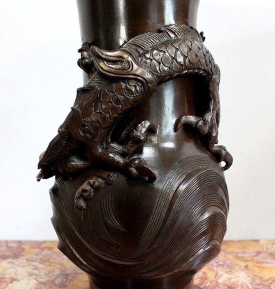 Paire de Vases Japonais en Bronze patiné – 1900