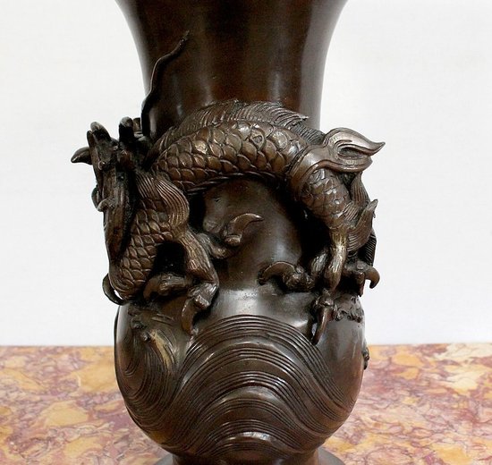 Paire de Vases Japonais en Bronze patiné – 1900