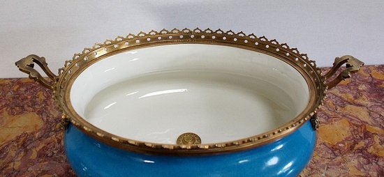 Enamelled Porcelain and Gilt Bronze Planter - Late 19th Century