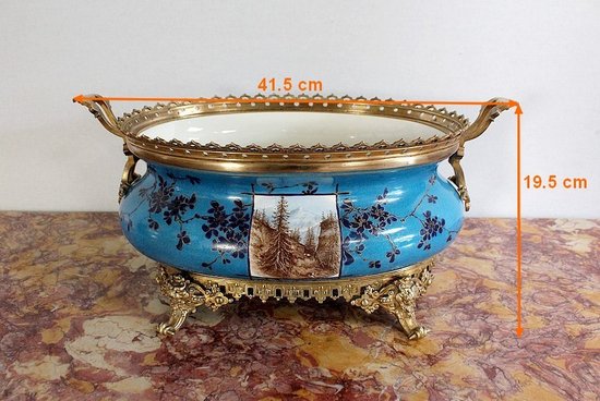 Enamelled Porcelain and Gilt Bronze Planter - Late 19th Century