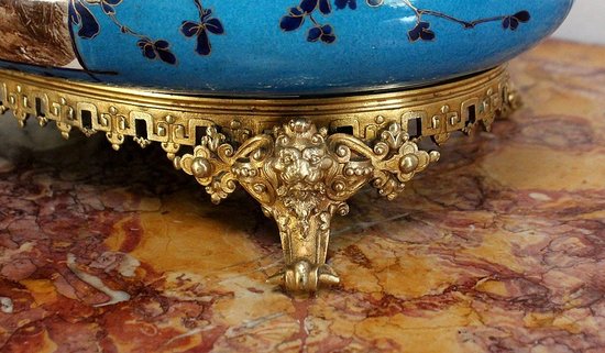 Enamelled Porcelain and Gilt Bronze Planter - Late 19th Century