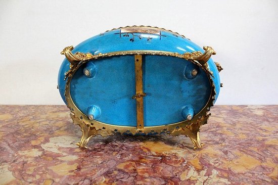 Enamelled Porcelain and Gilt Bronze Planter - Late 19th Century