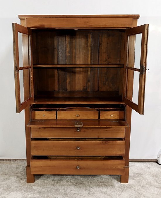 Commode Vitrine de Propriété en Merisier Massif, époque Empire – Début XIXe