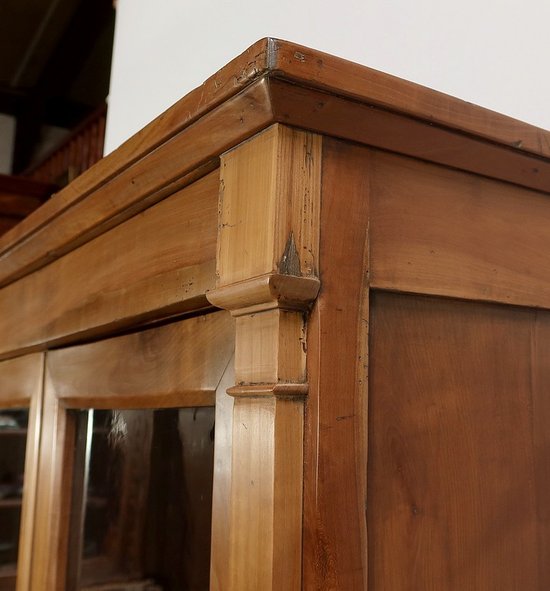 Commode Vitrine de Propriété en Merisier Massif, époque Empire – Début XIXe