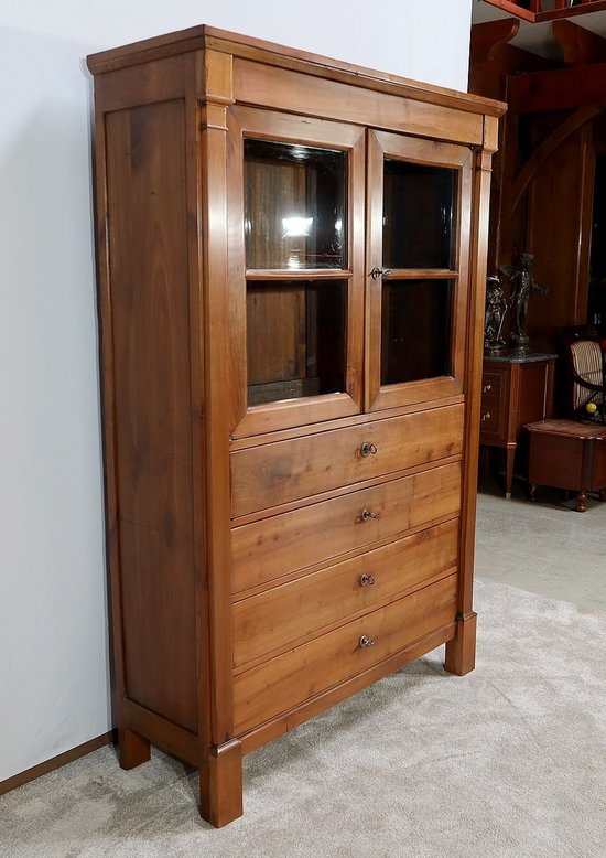 Commode Vitrine de Propriété en Merisier Massif, époque Empire – Début XIXe