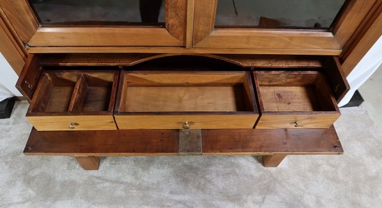 Commode Vitrine de Propriété en Merisier Massif, époque Empire – Début XIXe