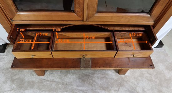 Commode Vitrine de Propriété en Merisier Massif, époque Empire – Début XIXe
