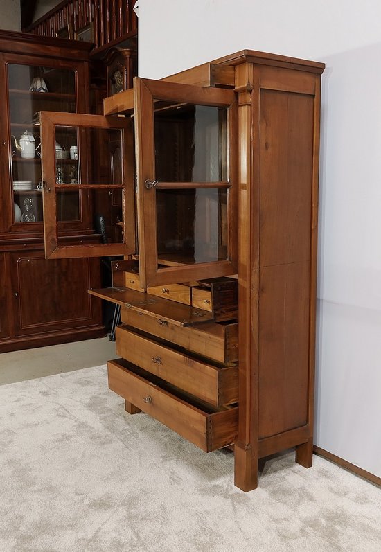 Commode Vitrine de Propriété en Merisier Massif, époque Empire – Début XIXe
