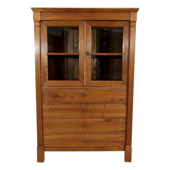 Commode Vitrine de Propriété en Merisier Massif, époque Empire – Début XIXe
