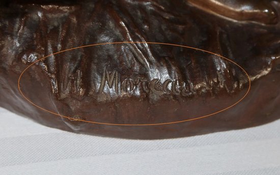 Importante "Giovane contadina" in bronzo, firmata H. Moreau - 2a parte del XIX secolo