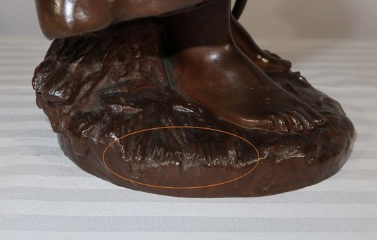 Importante "Giovane contadina" in bronzo, firmata H. Moreau - 2a parte del XIX secolo