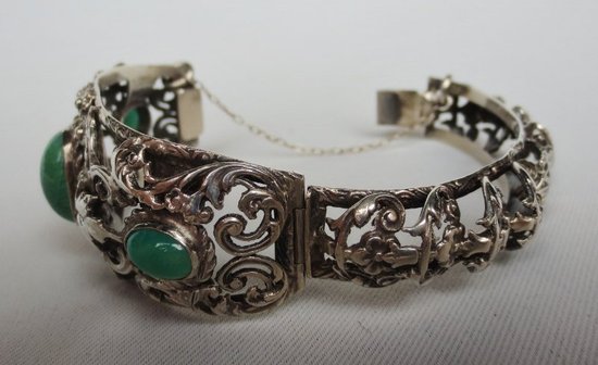 Bracelet En Argent Massif XIXe Siècle.