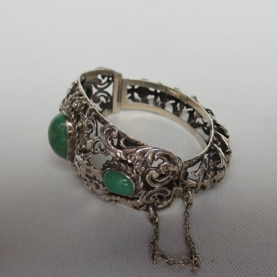 Bracelet En Argent Massif XIXe Siècle.